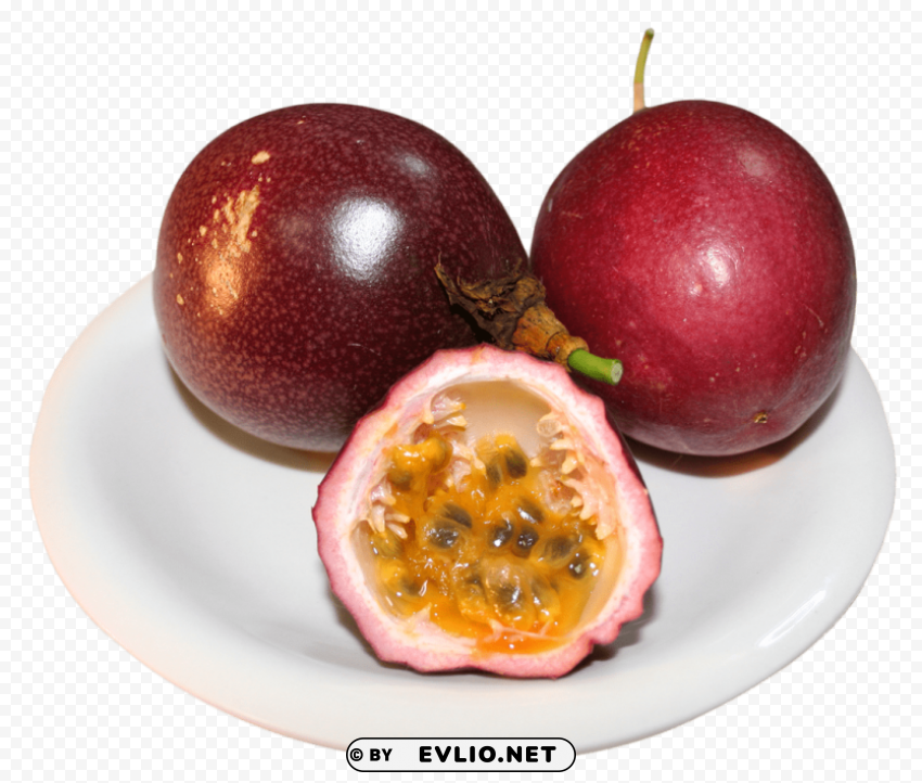 passion fruits slices PNG transparent elements compilation