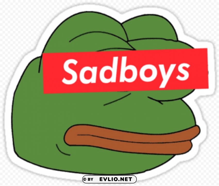 sad frog square sticker 3 x 3 Isolated Graphic Element in HighResolution PNG