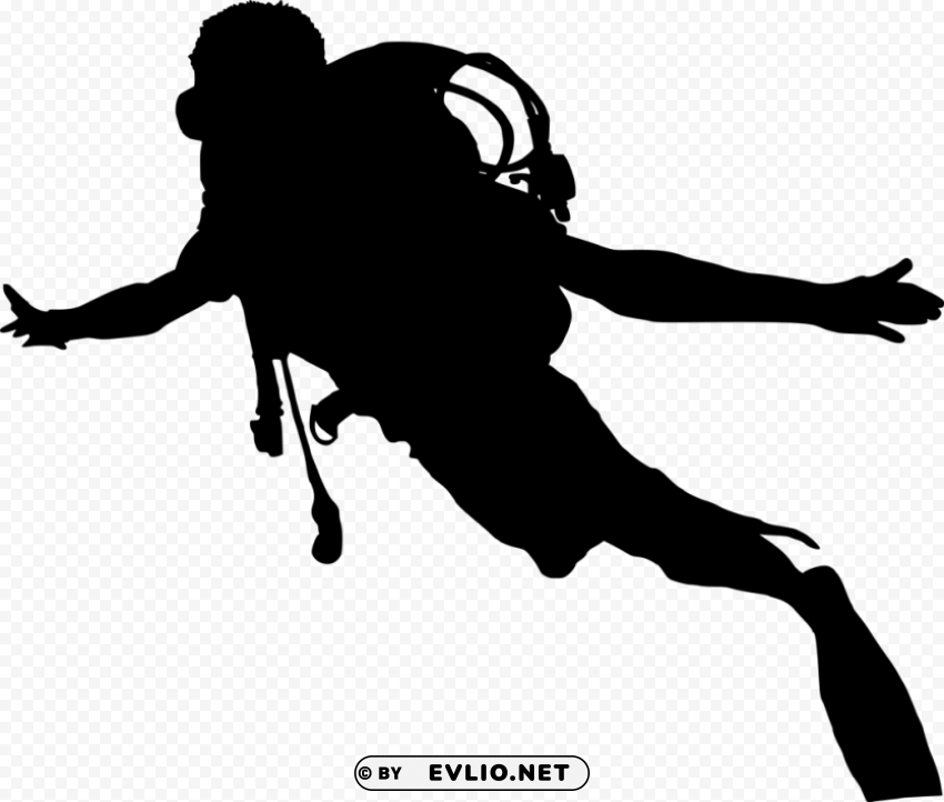 scuba diver silhouette PNG transparent photos for design