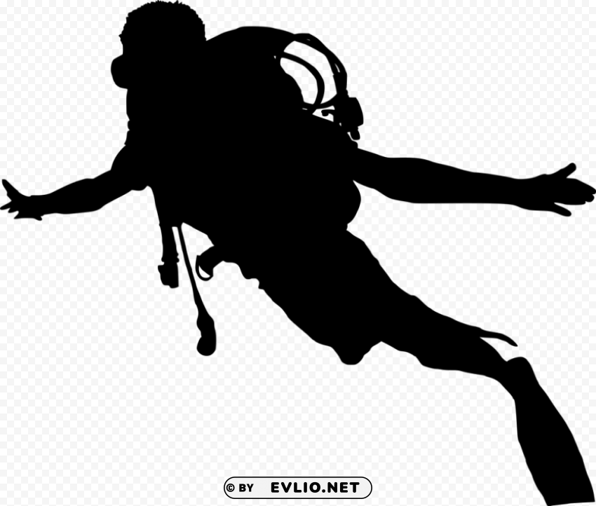 Scuba Diver Silhouette PNG Transparent Photos For Design