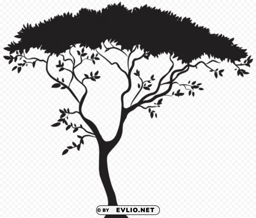 african tree silhouette PNG for use