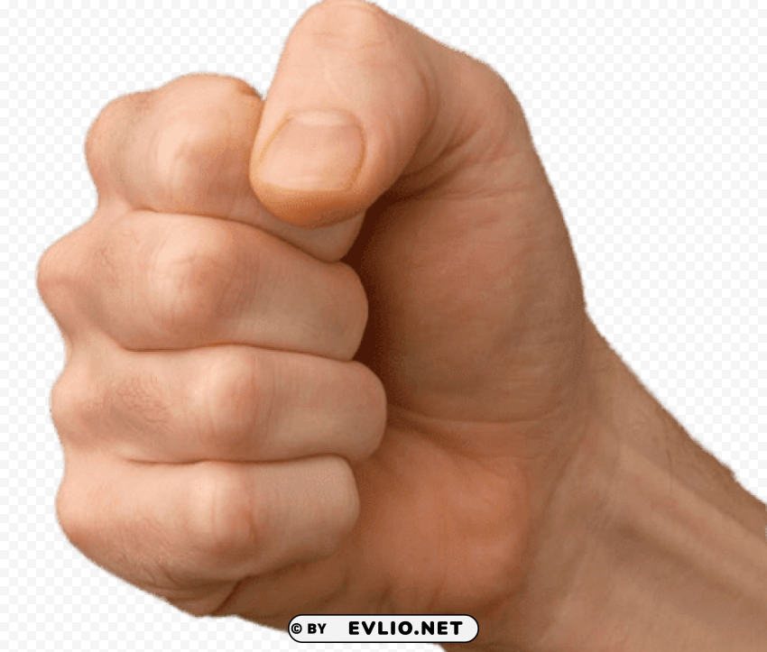 clenched fist male hand PNG with Isolated Object and Transparency