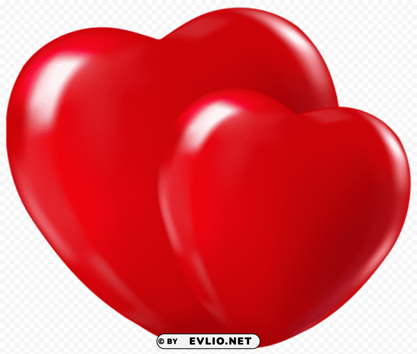 Double Hearts PNG With Transparent Bg