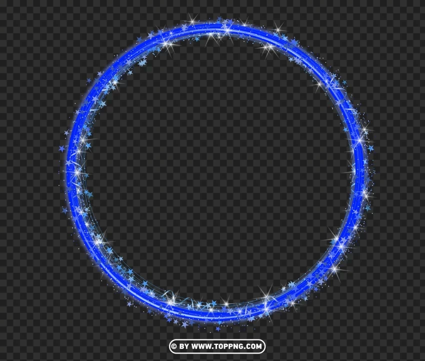 Glowing Blue Sparkle Circle Frame Effect Image Transparent PNG images for graphic design
