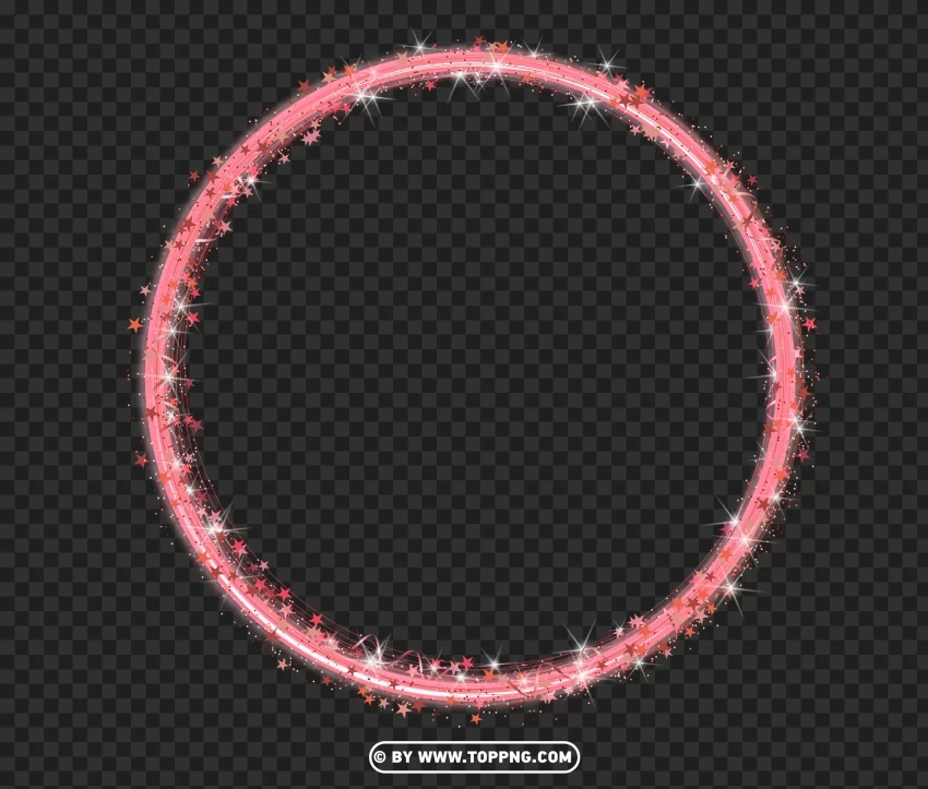 Glowing Pink Sparkle Circle Frame Effect Image Transparent PNG images free download