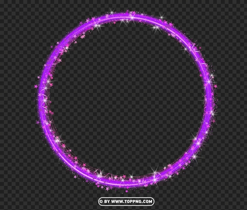 Glowing Purple Sparkle Circle Frame Effect Image Transparent PNG images with high resolution