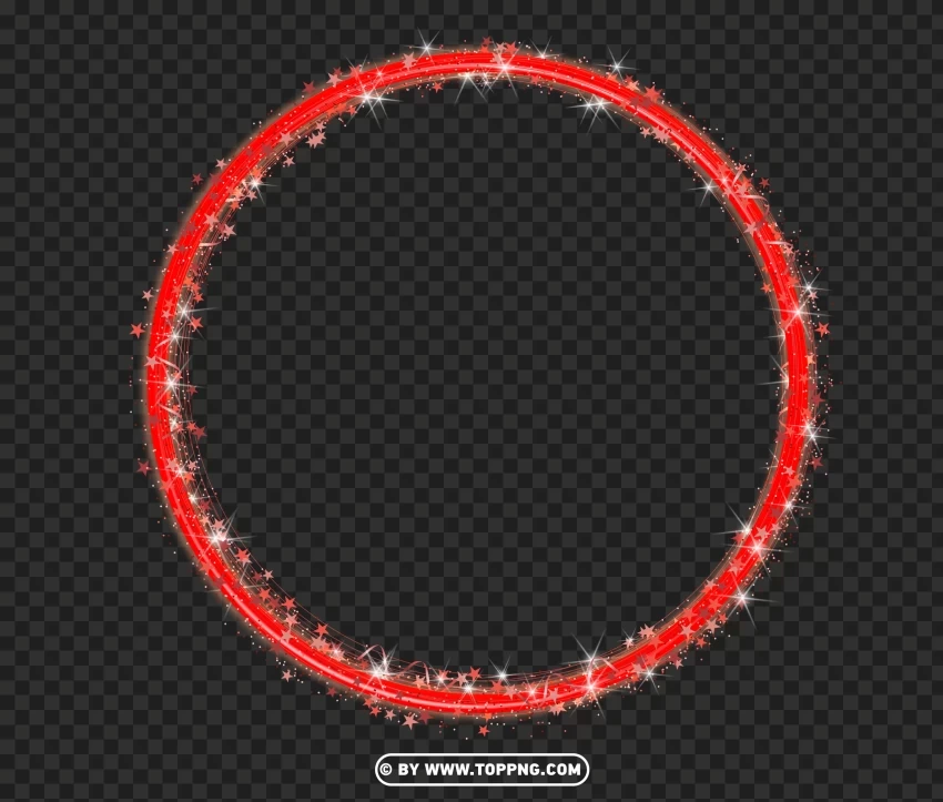 Glowing red Sparkle Circle Frame Effect Image Transparent PNG images wide assortment