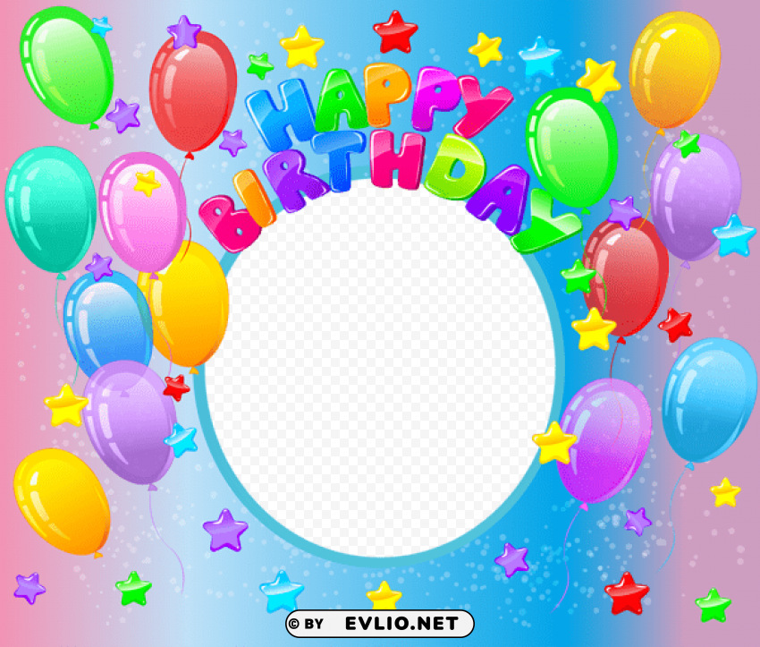 happy birthdayphoto frame Transparent Background Isolated PNG Illustration