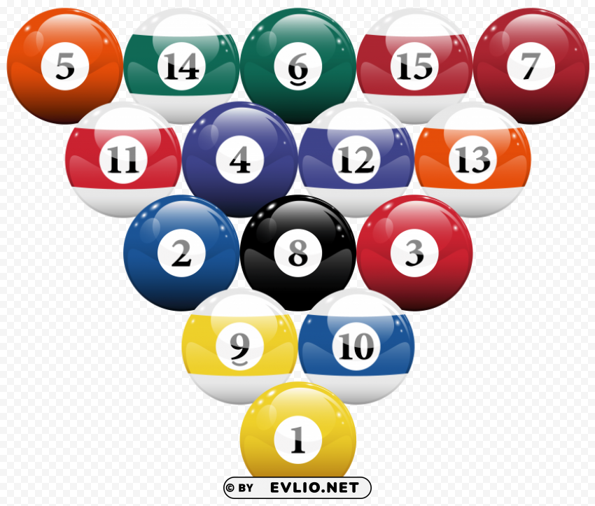 racked billiard pool balls PNG files with clear background variety clipart png photo - d6dd5263