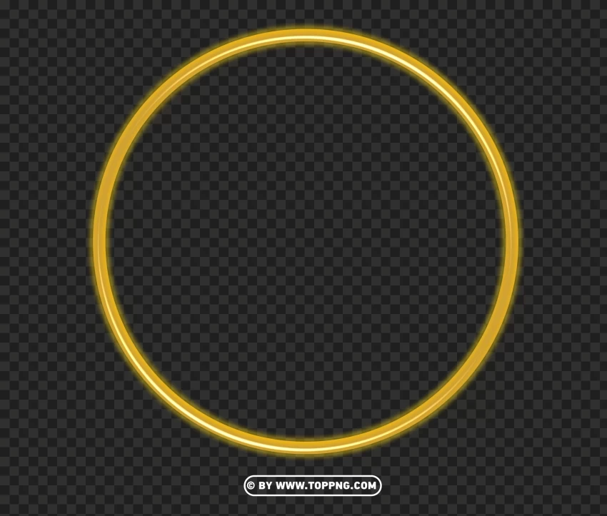  Glowing Light Neon Gold Lines Circle Transparent PNG images for design