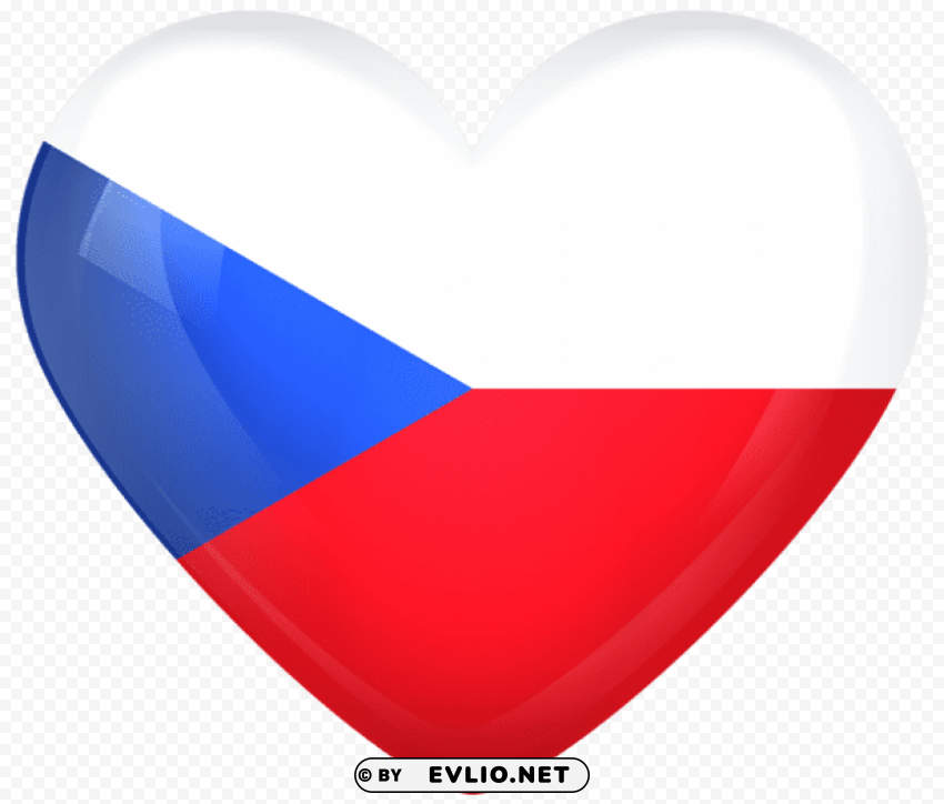 czech republic large heart flag Isolated Subject on HighQuality Transparent PNG