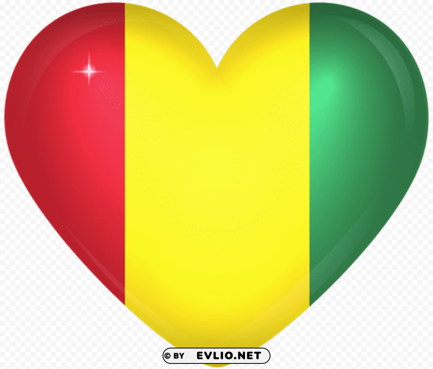 guinea large heart flag High-quality transparent PNG images