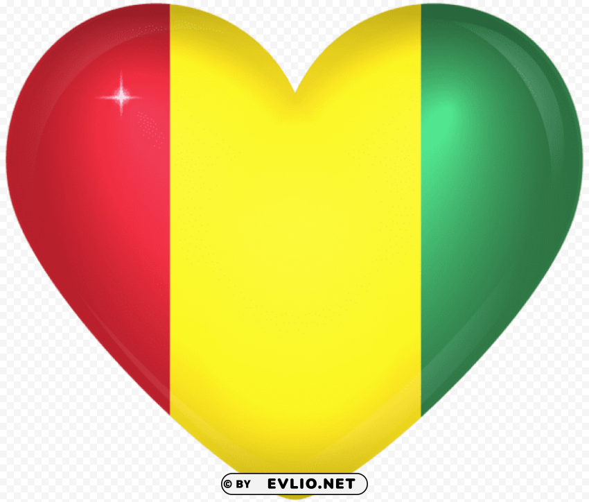 guinea large heart flag High-quality transparent PNG images clipart png photo - 5eb3252e