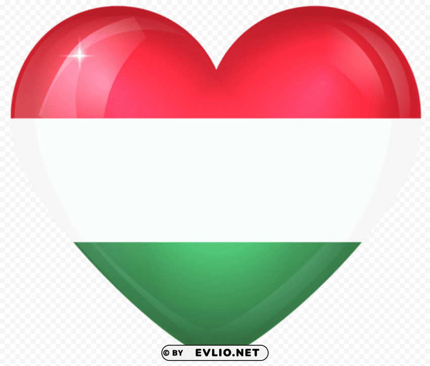 hungary large heart flag PNG files with no background free