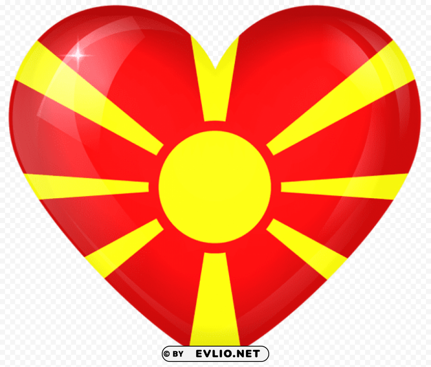 macedonia large heart flag PNG Graphic with Isolated Design