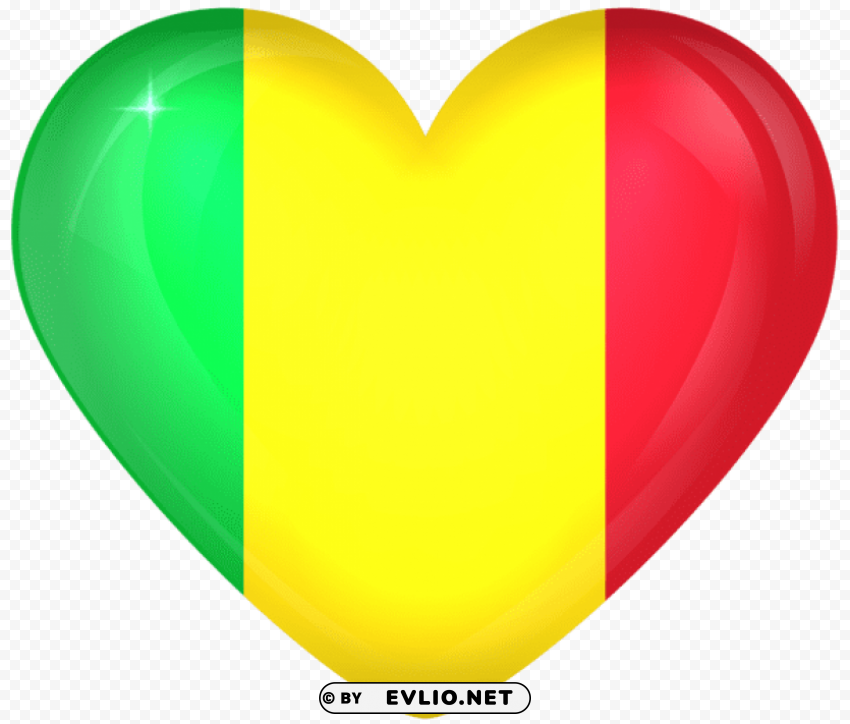 mali large heart flag Free PNG download no background