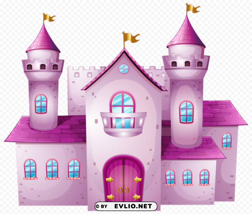 pink castle Isolated Design Element in HighQuality Transparent PNG