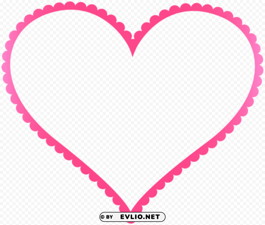 pink heart border frame Transparent PNG Isolated Illustrative Element