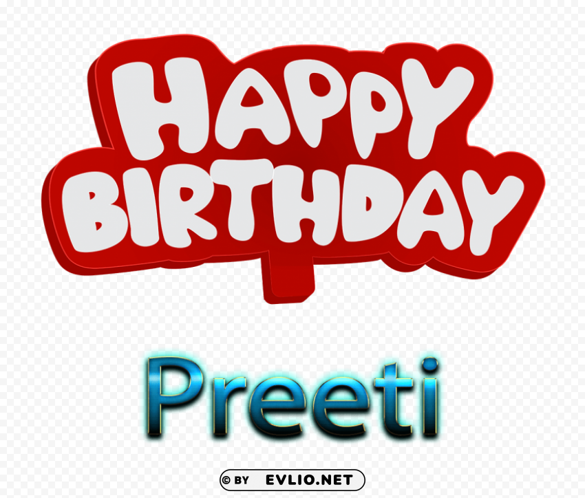 preeti happy birthday name HighResolution Isolated PNG Image