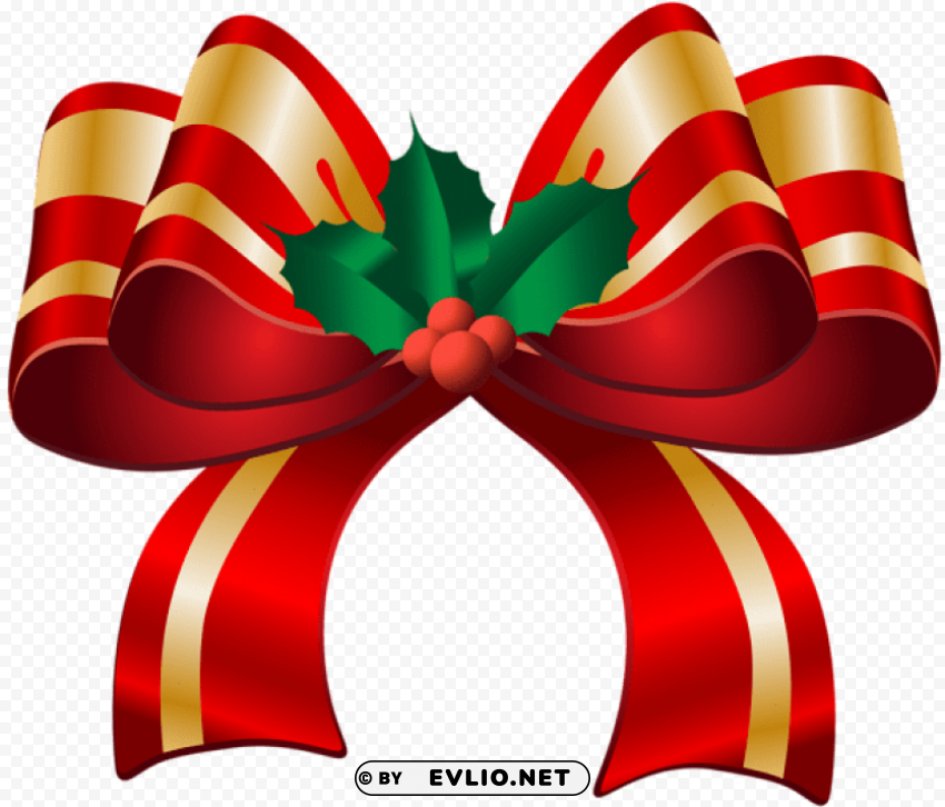 Christmas Red Bow PNG Image With Transparent Background Isolation