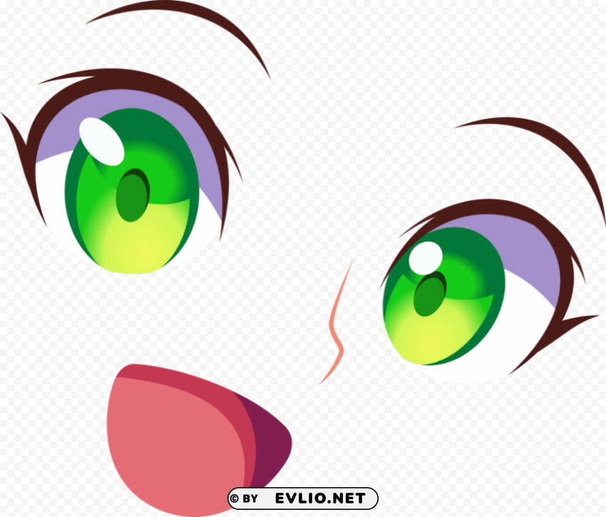 Girls Green Eye With Smile PNG Art