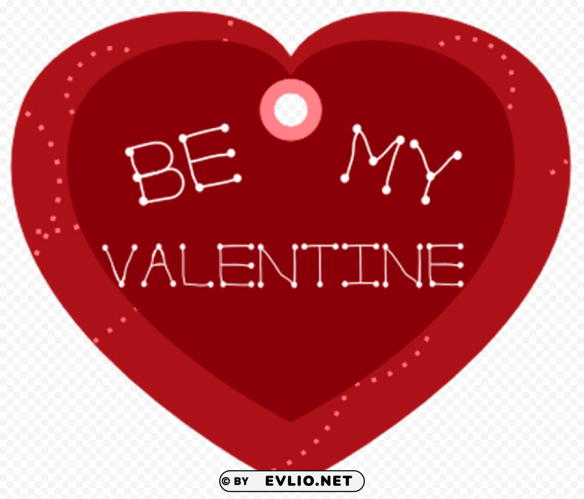 red heart be my valentine PNG Isolated Object with Clarity