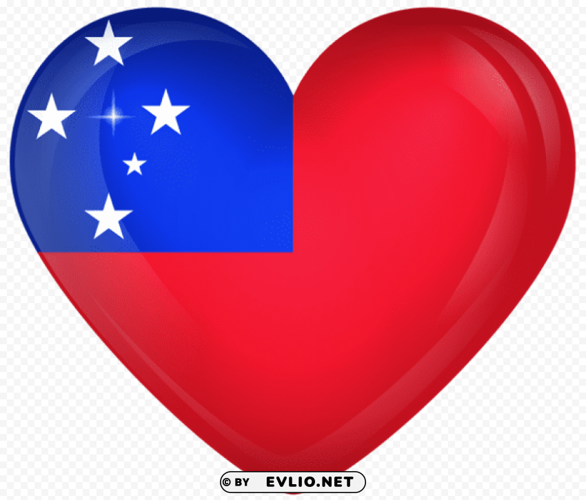 samoa large heart flag PNG with Isolated Object