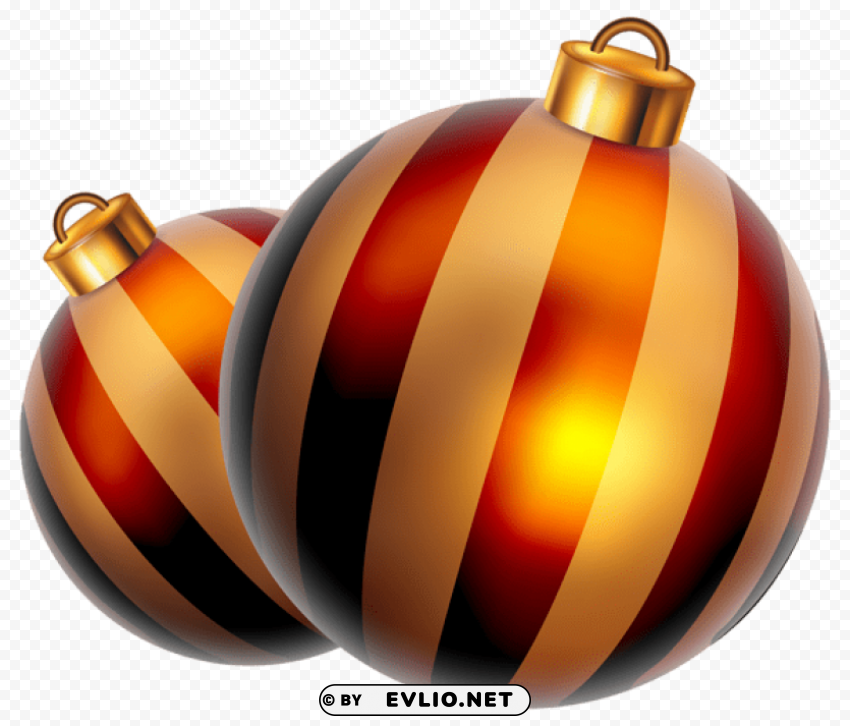 striped christmas balls Isolated Icon in Transparent PNG Format