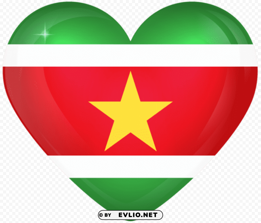 suriname large heart flag Clear Background Isolated PNG Illustration