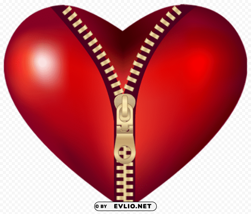 zipped heartpicture Isolated Item with Clear Background PNG