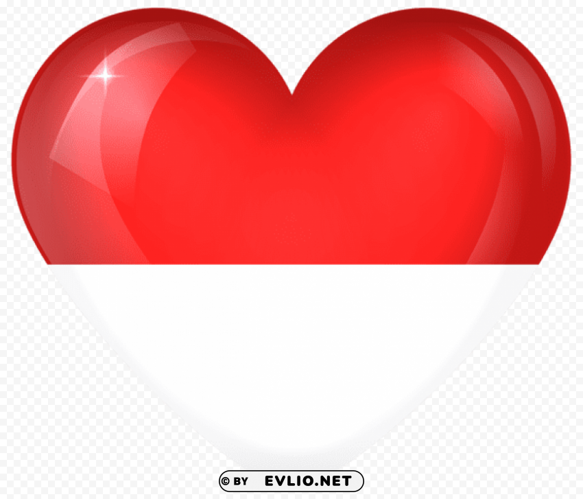 indonesia large heart flag PNG pictures with no background