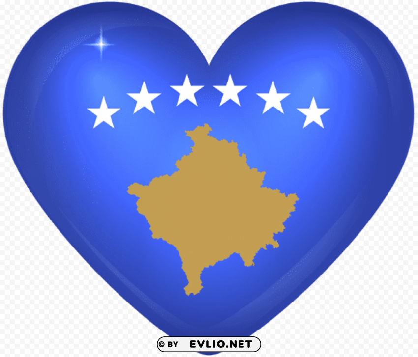 kosovo large heart flag Transparent PNG Isolated Graphic Element