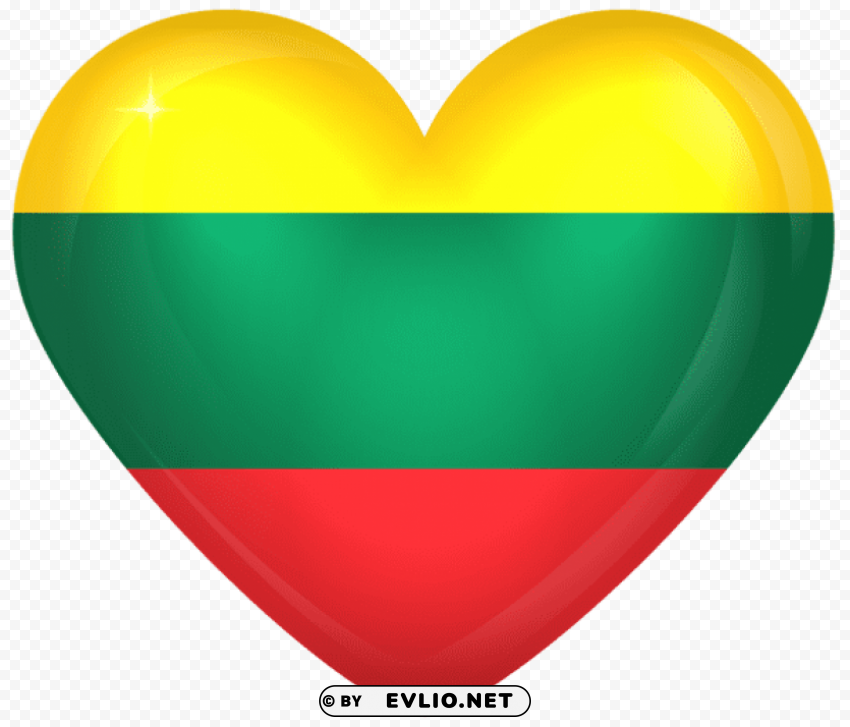 Lithuania Large Heart Flag PNG Files With Transparent Canvas Extensive Assortment