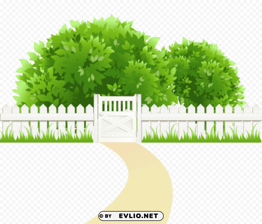 path with fence and trees transparent Clear PNG images free download
