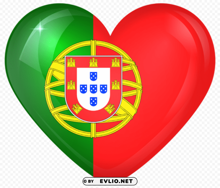 portugal large heart flag PNG clip art transparent background