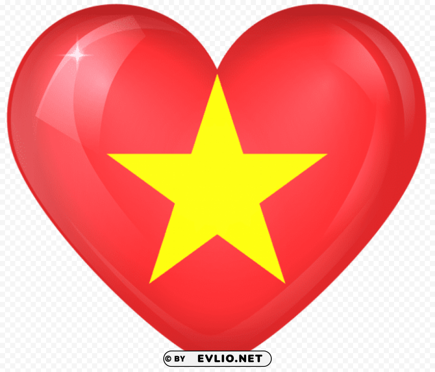 vietnam large heart flag PNG Object Isolated with Transparency