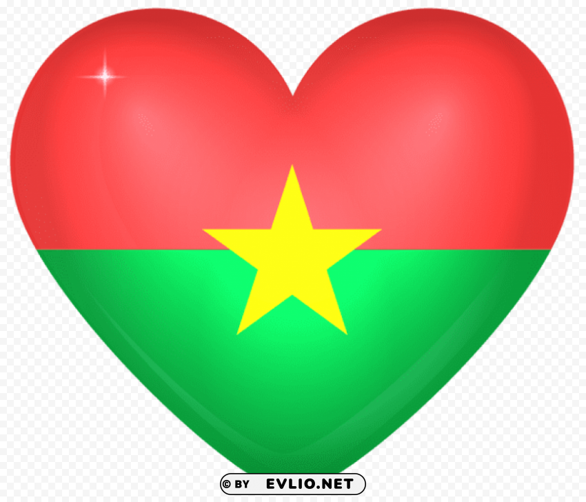 burkina faso large heart flag Transparent PNG graphics archive