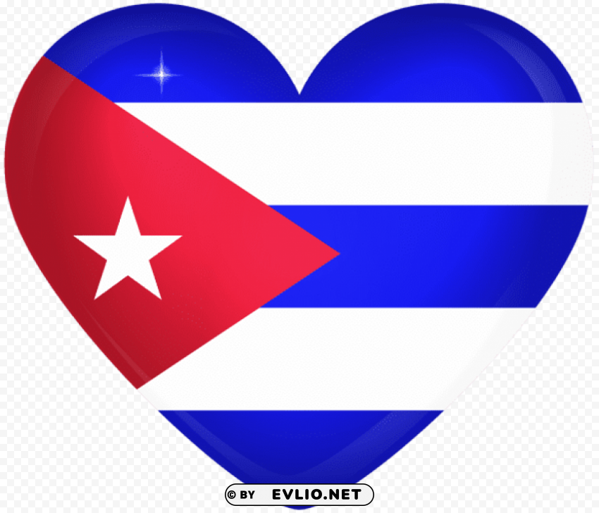 cuba large heart flag PNG Image with Isolated Element