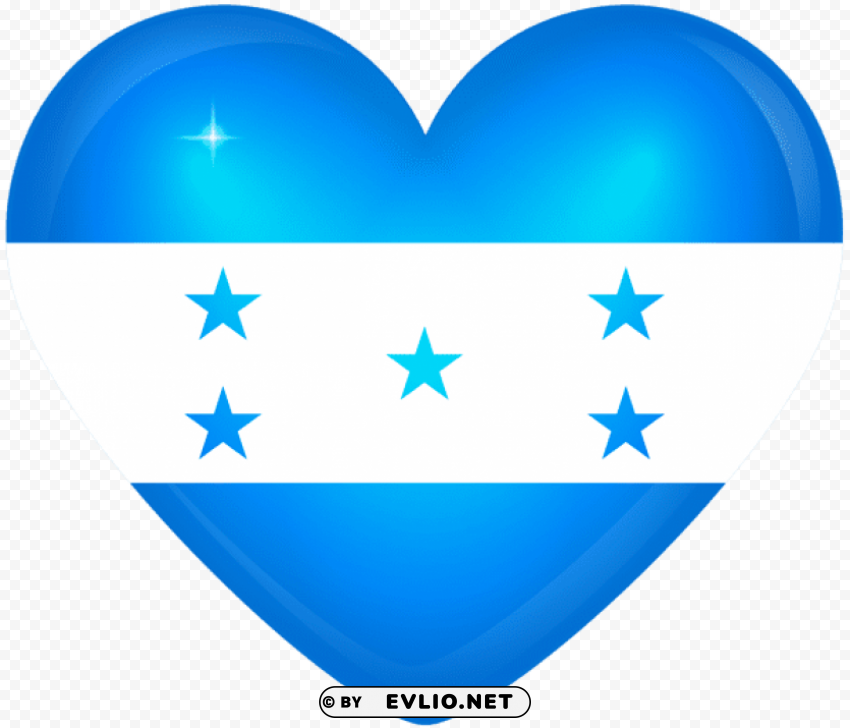 honduras large heart flag Transparent Background PNG Isolated Element