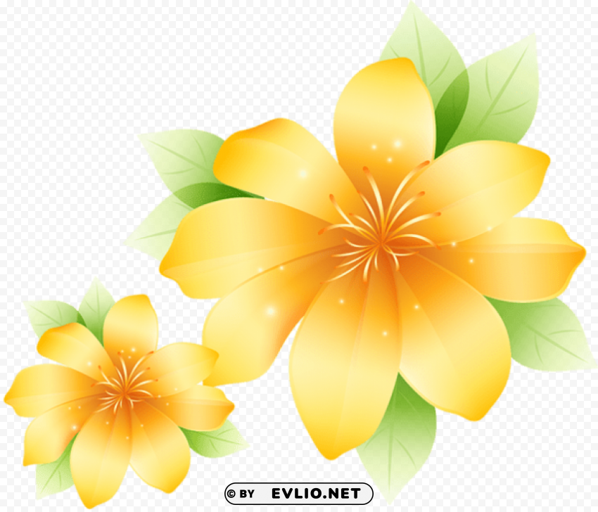 large yellow flower ClearCut Background PNG Isolated Element