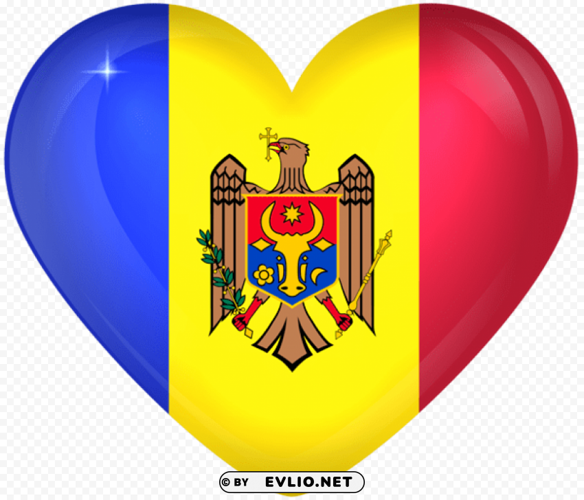 moldova large heart flag PNG graphics with alpha channel pack
