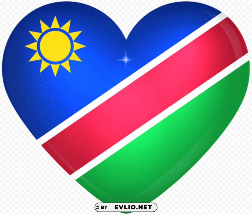 namibia large heart flag PNG transparent stock images