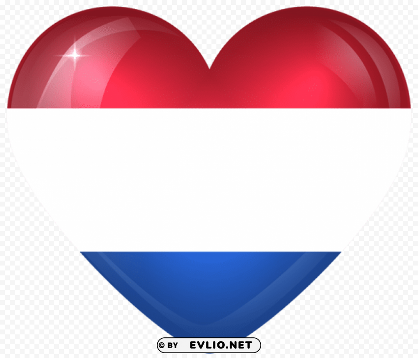 netherlands large heart flag Isolated Object on Transparent PNG