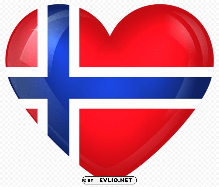 norway large heart flag Isolated Item with Transparent PNG Background