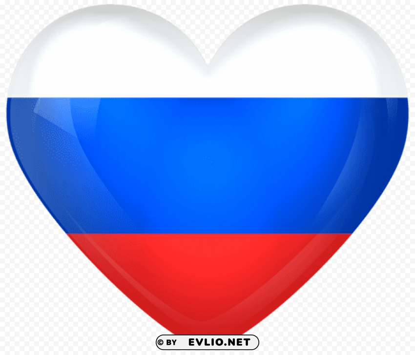 russia large heart flag Isolated Subject with Clear Transparent PNG