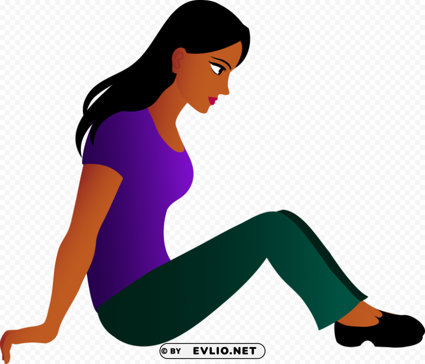 Sitting Women PNG With No Cost