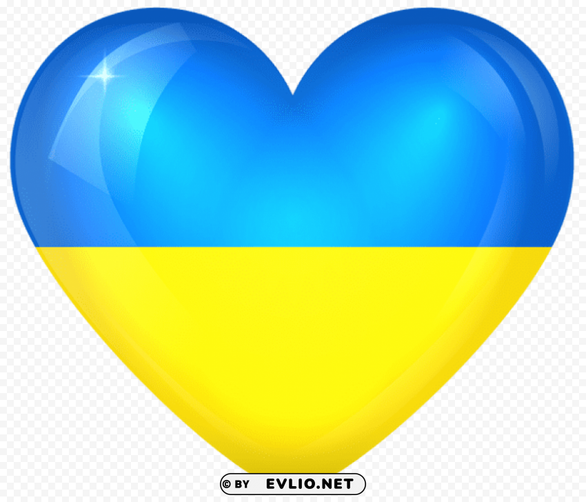 ukraine large heart flag PNG graphics with clear alpha channel