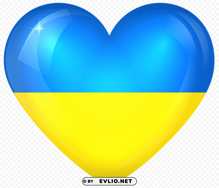 Ukraine Large Heart Flag PNG Graphics With Clear Alpha Channel