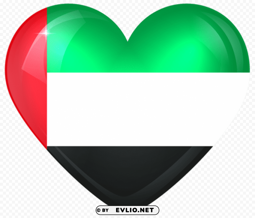 united arab emirates large heart flag PNG images with clear backgrounds