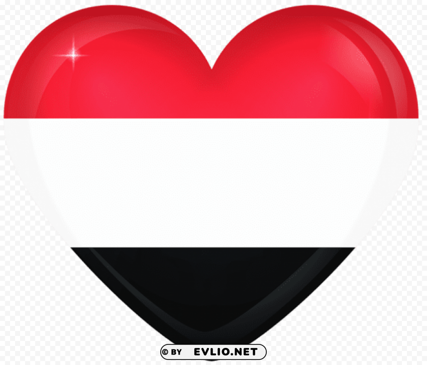 Yemen Large Heart Flag PNG Images With No Background Free Download